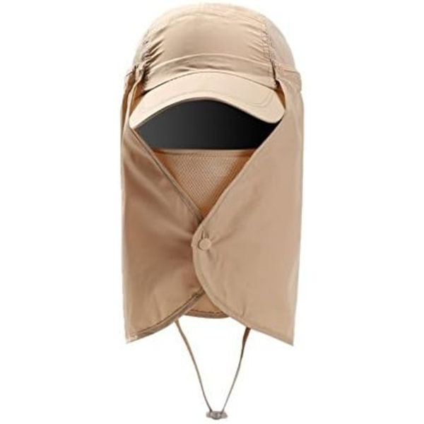 Ljusgrå hatt för fiske, solskydd, strand, bred täckning, ansikte, anti-UV, solskydd, hopfällbar, cyklist, snabbtorkande, vattentät, män, kvinnor, för jakt, camping, vandring