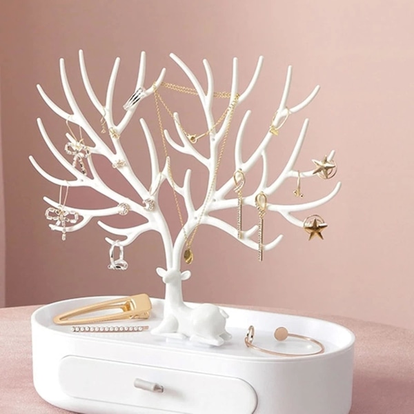 Korujen esittelyteline Monikäyttöinen Creative Tree -teline Rannekoru Kaulakoru Korvakorut Riipputeline White