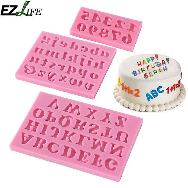 3pcs/set Silicone Mold Alphabet Figures Fondant Choacolate Mold Pastry Cake Decorating Tools Kitchen Baking Tools Gf308