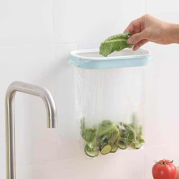 Gul bærbar plastpose til kjøkkenavfall, krokholder, buffer, sliping