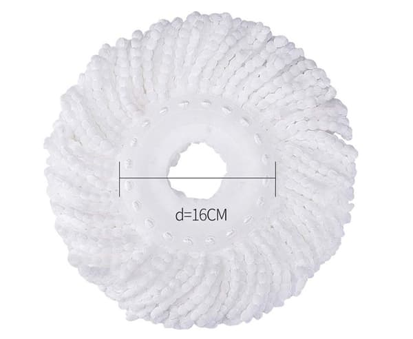 3 stk. Hvit Spin Mop Reservehode, Mikrofiber Bomull Mop Hode, 16cm Universal Mop Kluter