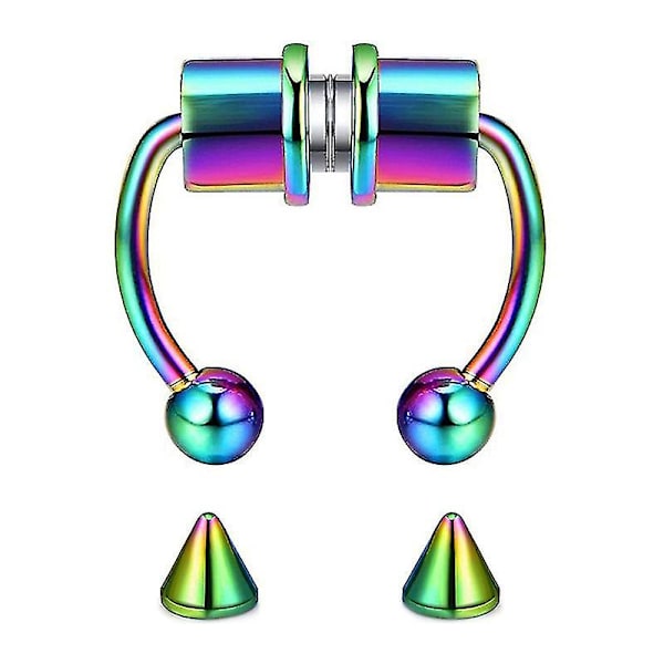 Falsk næsering Hoop Magnetisk Genanvendelig Septum Rustfrit stål Næsring Multicolor