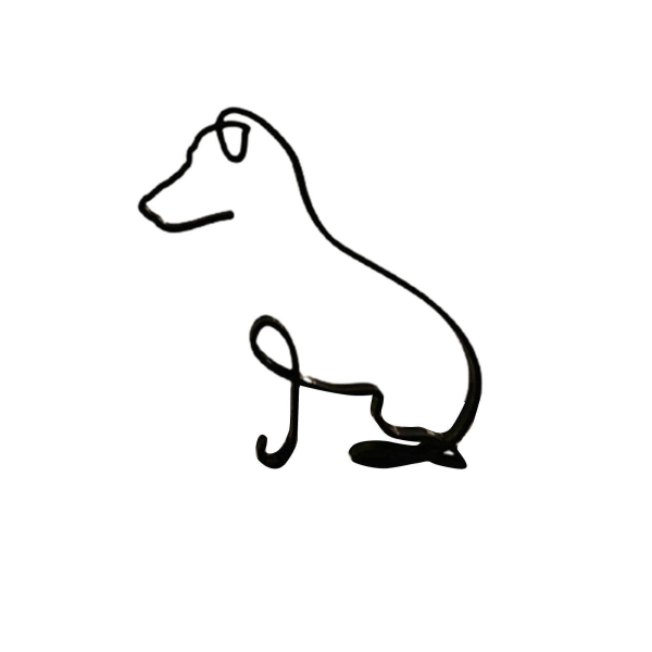 Koiran minimalistinen taideveistos Takorautainen pöytäkoriste metallitaideveistos Style B