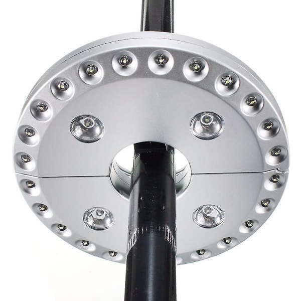 Cht 2001m 24+4LED utomhusparasoll stolpe ljus trädgård avtagbar bärbar camping tält lampa nödljus med krok White