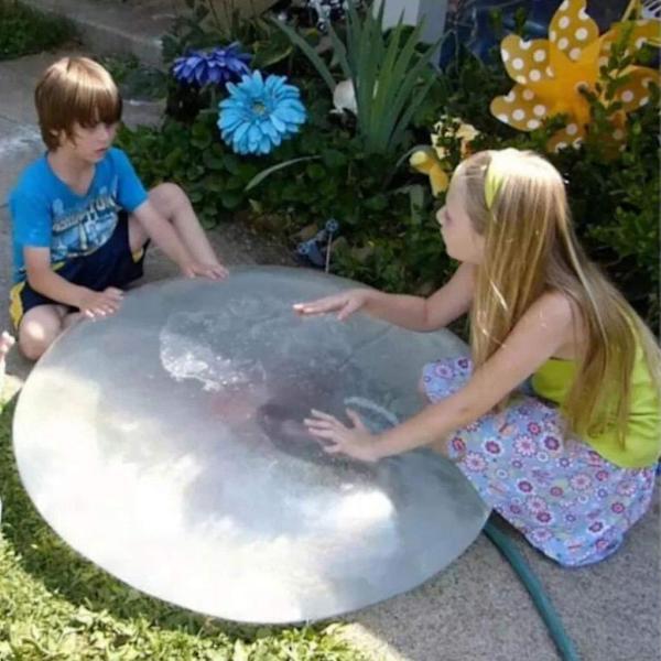 120 cm stor bubbelboll magiska bubbelbollar transparent studsboll uppblåsbar vattenboll strand trädgård boll mjuk Pink