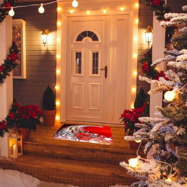 Julgolvmatta, anti-halk dörrmatta inomhus, juldörrsmatta inomhus heminredning Julmönster, badrumsmatta 40*60 cm