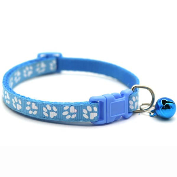 3 stycken katthalsband, kattungehalsband med klocka, justerbart 19-32 cm valpfödelsehalsband för katt, kattunge, hundar (himmelsblå)