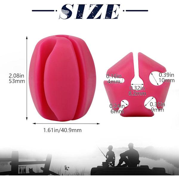4 stk fiskestang holder stropper fluefiskeutstyr fiskeutstyr slips silikon strekkbar stang holder