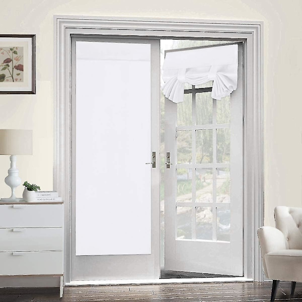 Termiskt isolerad mörkläggande dörrgardin, 26 x 68 tum White 2pcs