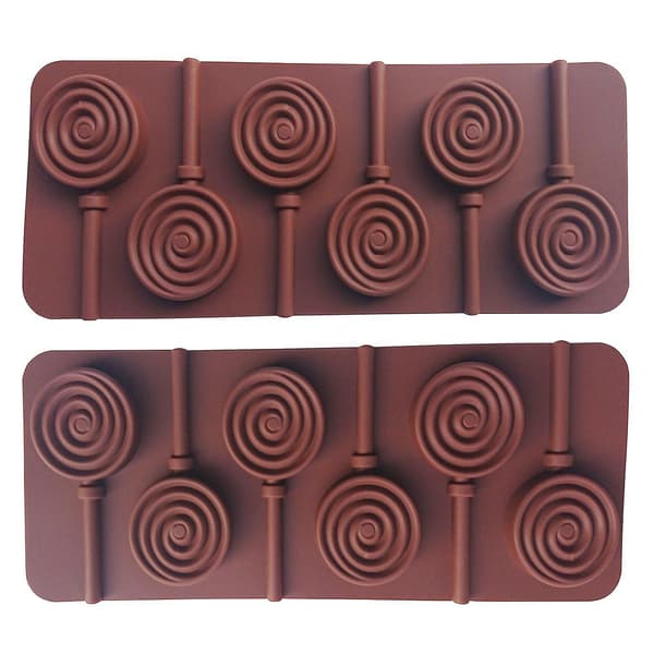 2 stk. Silikone Slikkepind Forme DIY Silikone Forme Runde Chokoladeforme
