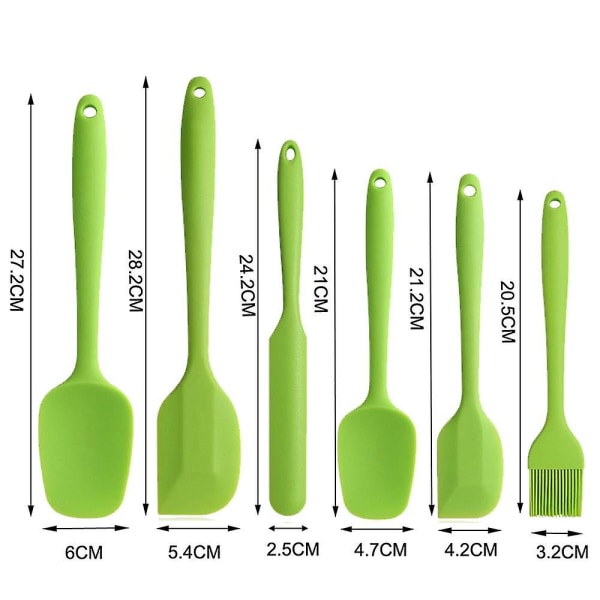 6 Pcs/set Silicone Spatula Set, Non-stick Rubber Spatulas With Stainless Steel Core For Cooking, Baking And Mixing