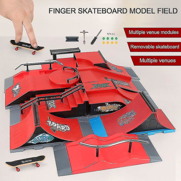 Finger Skateboards Skate Park Ramp Parts Deck Sport Game For Kids Style E