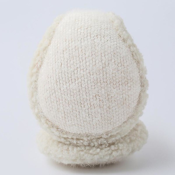 Unisex Varma Stickade Öronmuffar Dam Vinter Enfärgad Utomhus Päls Öronvärmare, Vikbar White