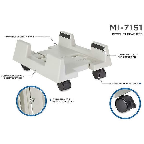 CPU Stand Mobil Desktop Tower Computer Gulvstand Rullende Hjul Justerbar Bredde Universal PC Computer Holder