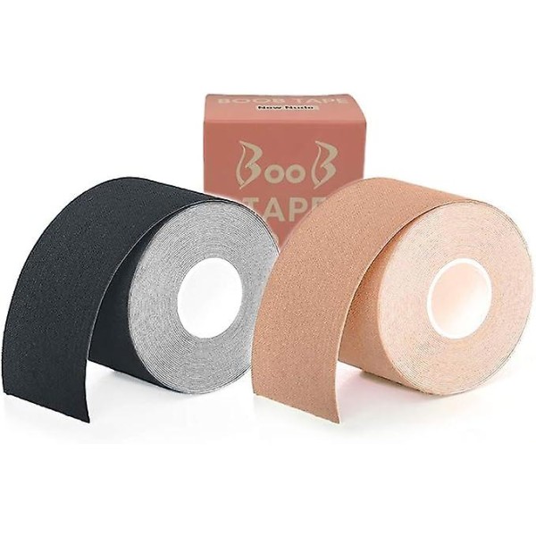 2-pak brysttape (gjør-det-selv brystløft, push-up bryst) kinesiologitape, brysttape, 5 m x 5 cm