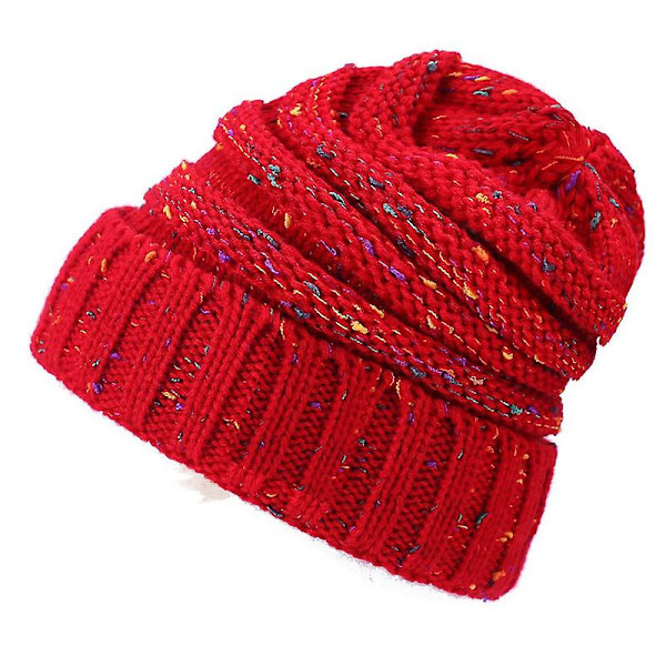 Ny strikket hue til kvinder - varm uldhue - hot style bunke hue - vinterhue Red