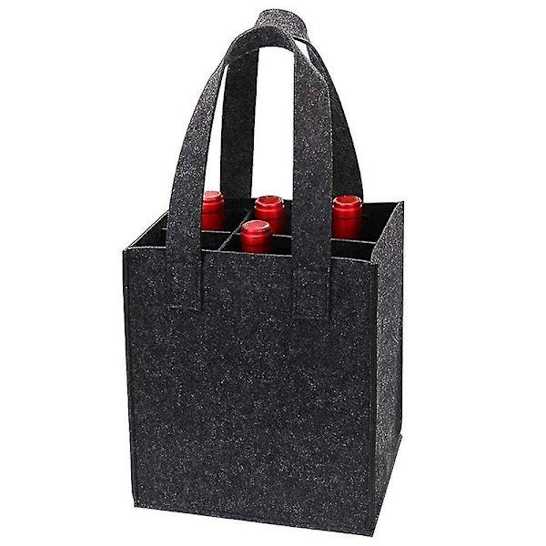 Återanvändbara matkassar för resor, perfekt present till vinälskare Dark gray