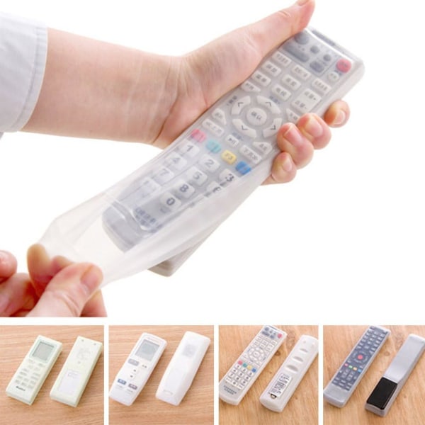 19*5.5*2cm Transparent Dustproof Silicone Protective Cover for TV Remote Control