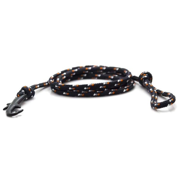 Fashion Pläterad Svart Legering Haj Svans Haka Färgglad Rep Armband Bangle B