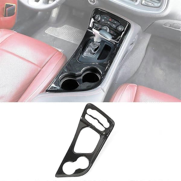For 2015-2023 Ekte Karbonfiber Senterkonsoll Girskiftpanel Vannkoppholder Deksel Trim