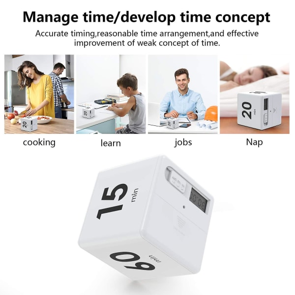 Kubtimer, pretmess Gravity Flip Kök Timer För Tidsstyrning Och Nedräkningsinställningar 15-20-30-60 Minuter