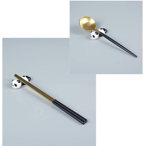 6 stk søte panda spisepinner hvile stativ holder for spisepinner, keramikk spisepinner stativ, tilfeldig stil