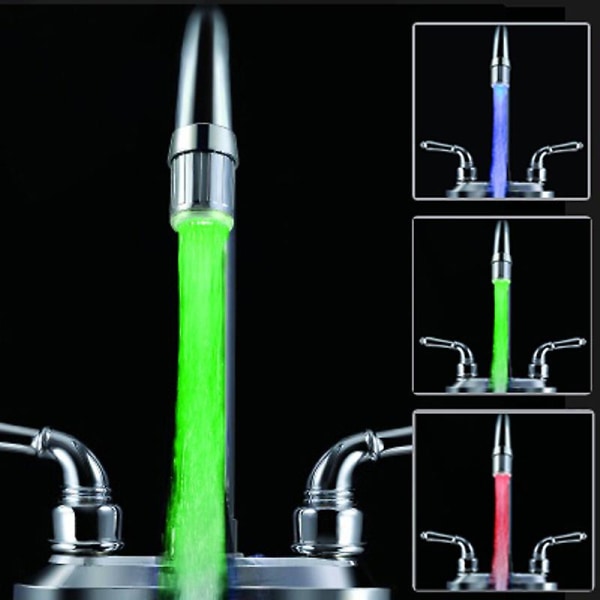 LED-vattenkran Stream Light Kök Badrum Duschkran Kranmunstycke Tricolor