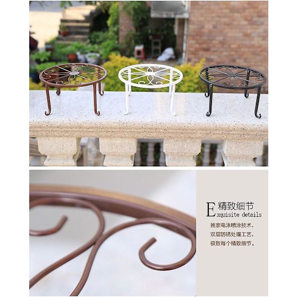 2 stk. Blomsterpottestativ Rund Smedejern Blomsterkrukkeholder Hjem Blomsterpottestativ Gulv Blomsterpottestativ 2pcs White