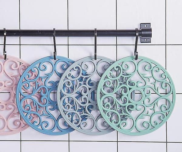 3 Set Silikon Multi-användning Carved Trivet Mat, Non Slip Coasters pink