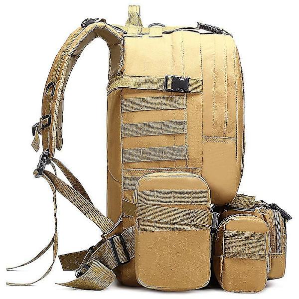 50L Taktisk Ryggsekk Militær Molle Bag 1000D Nylon Ryggsekk Sport Utendørs Reise Kamuflasje Ryggsekk Khaki