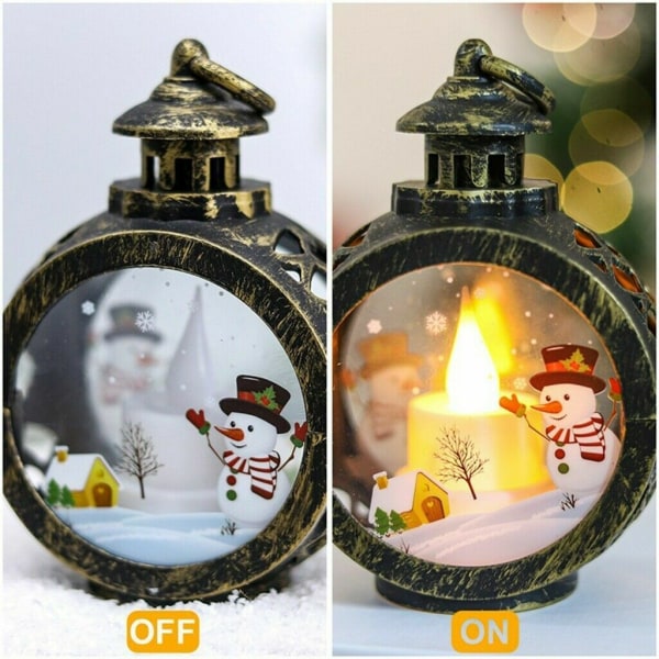 Jultomte Snögubbe Vindlampa, God Jul Dekorationer för Hem, Julgåva, Snögubbe-Brons