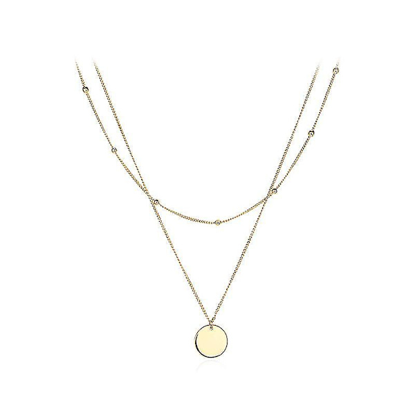 18k Guldpläterad Fin Guld Choker Pil Bar Skiktning Lång Halsband För Kvinnor