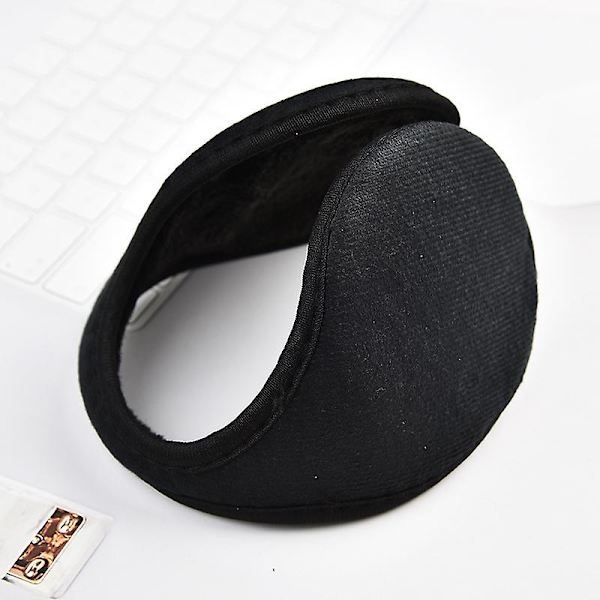 Öronvärmare, hopfällbara unisex vintervarma öronmuffar för utomhusskidåkning Black