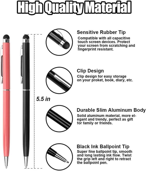 Stylus-penne til touchskærme, tablet-stylus-pen kompatibel med iPad, iPhone, Android, Kindle Fire og Samsung