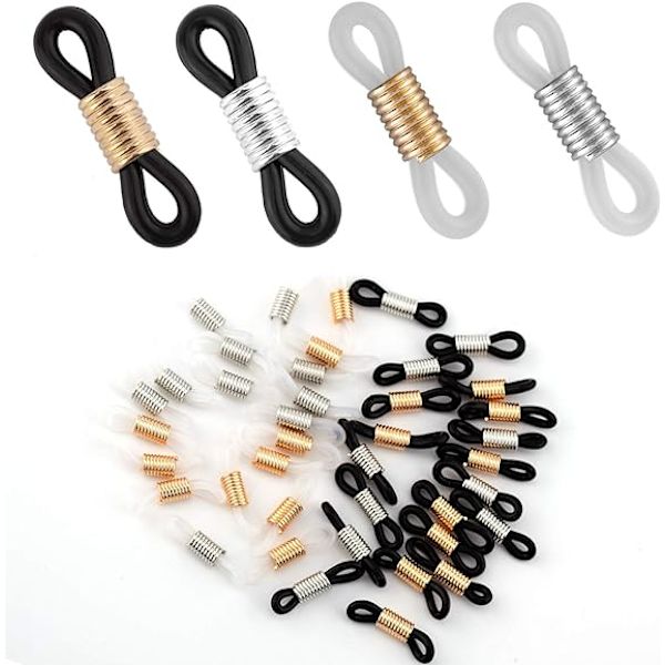 40 stykker briller feste justerbar briller kjede ender, lang justerbar kjede stropp holder ender koblinger for briller holder halskjede kjede str