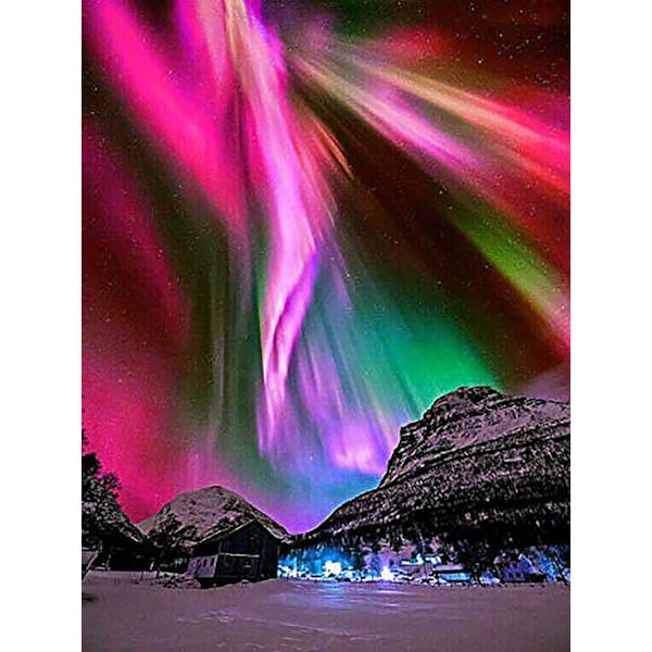 Aurora timanttimaalaussarjat, timanttitaide, maalaus numeroittain, pyöreä käsityökanvas timanteilla kodin seinäkoristeluun 12x16 tuumaa