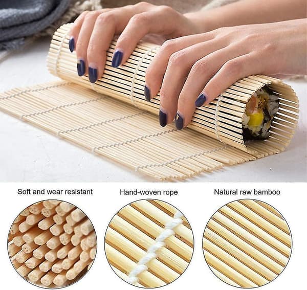 Sushi-sett, acsergery 9-delt bambus sushi-sett
