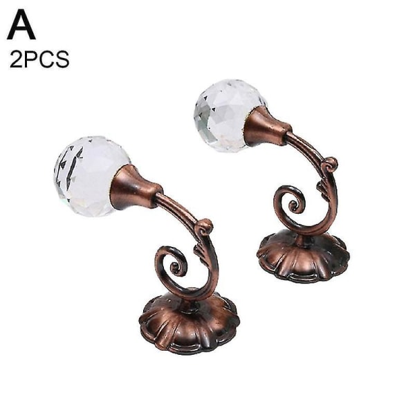 2pcs Crystal Zinc Alloy Curtain Hook Wall Hook Glass Curtain Holdback Wall Tie Back Hooks Hanger Holder Curtain Rods Accessoires