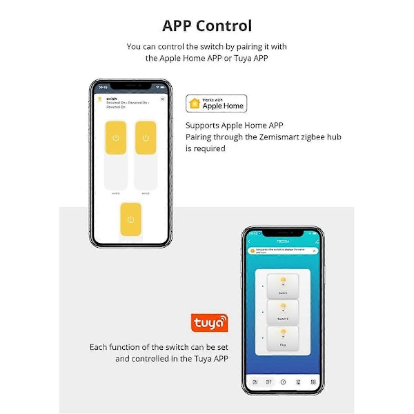 Tuya Zigbee Smart Brasil Stikkontakt Bryter 10A Bryter Støtte Stemmestyring TUYA APP Kontroll for Smart Life EU Plugg