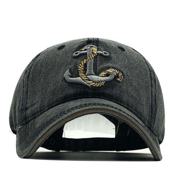 Anchor Broderet Cowboy Baseball Retro Hat Sort