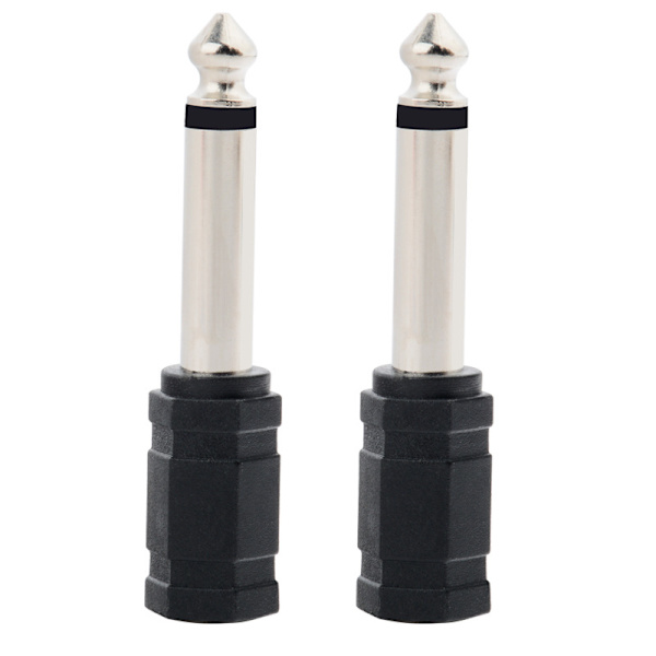 6,5 plugg til 3,5 mono jack adapter 6,35 plugg til 3,5 hunn lydadapter 2 stk