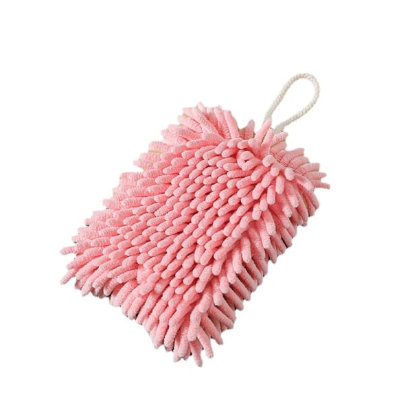 Rosa håndklede til oppheng, mykt og fluffy mikrofiberhåndkle, superabsorberende håndkle med hurtig tørking og hengeløkke for kjøkken og bad