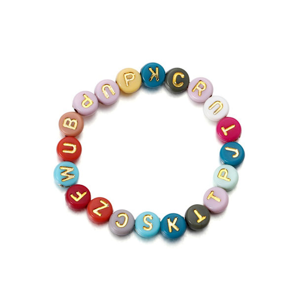 Bogstavperler 1000 stk. Alfabetiske perler Farverige perler med sølvbogstaver Akrylperler Bogstavperler, til armbånd DIY Børnesmykker