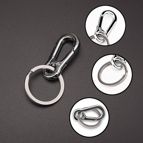 Metal Karabinhage Klips Nøgleholder Nøgleringholder Nøglering Organizer til Bil/Nøglefinder, Pakke med 3