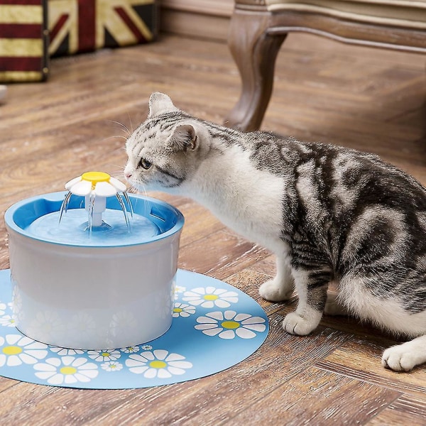 Pet Feeder 1.6l Automatic Cat And Dog Drinking Fountain Led Electric Pet Drinking Feederblue