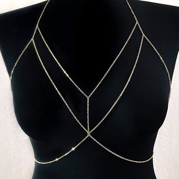 Fashion Simple Sexy Belly Chain Necklace Bikini Harness Body Ladies And Girls (gold)