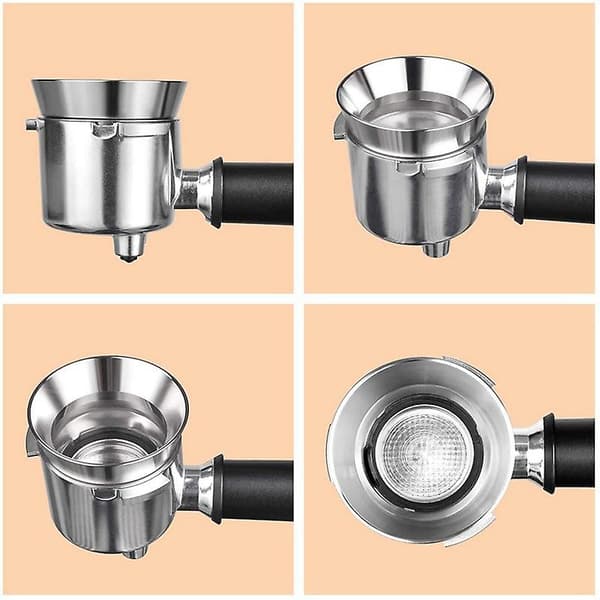 Espresso doseringstrakt, magnetisk doseringsring i rustfritt stål for kaffe 51 mm