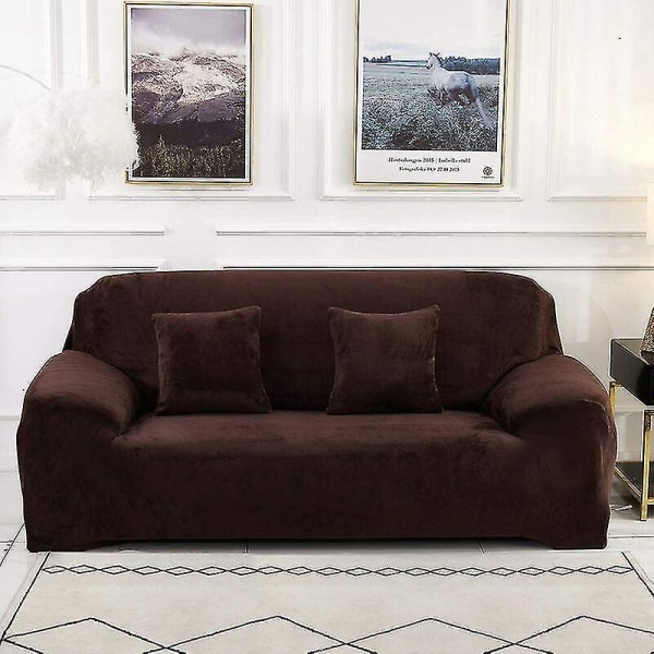 1 Seater Sofa Cover, Cushion Not Included, Solid Color Velvet Cover, Easy to Install, Stretchy Elastic Fabric, Machine Washable