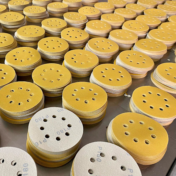 10 stk. Slibeskiver Pads Sandpapirark Til Tilfældig Orbital Sander 8-huller P600