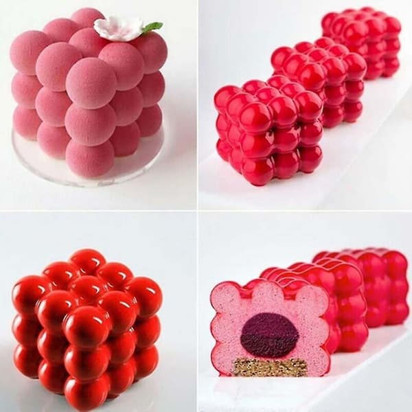 Diy 3D kubeformet kakeform i silikon for dessert, sjokolade og muffins